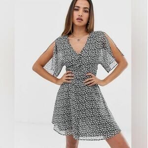 All Saints Black and White Mini Dress